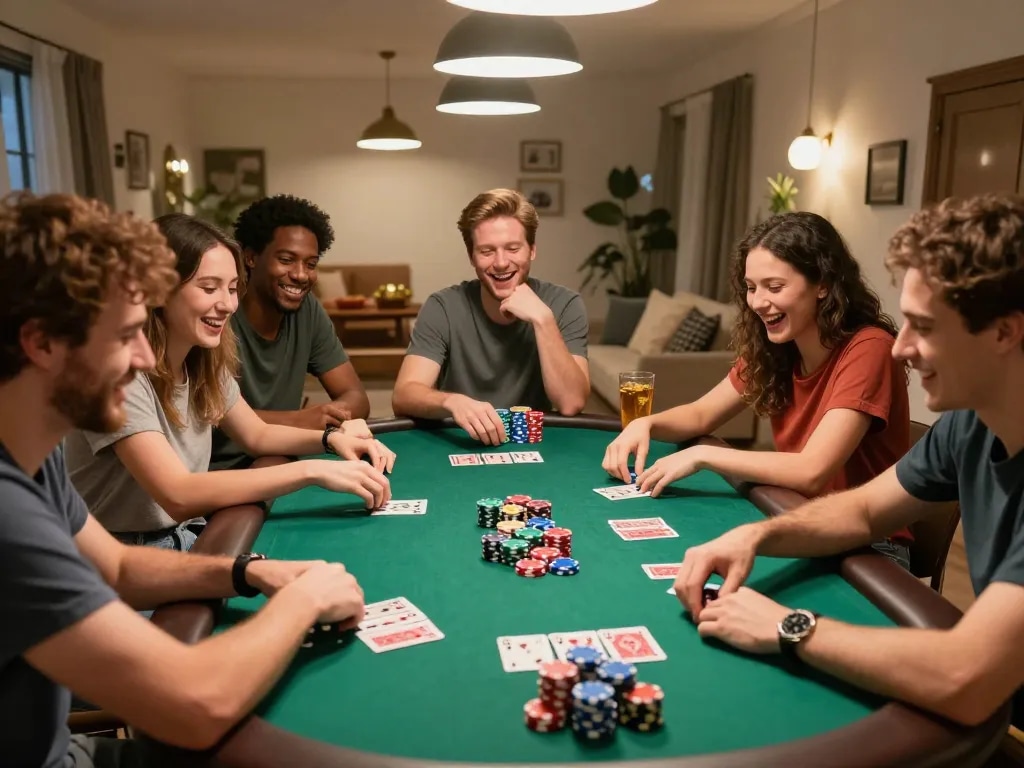 Nikmati kegembiraan di HWG500 saat bermain poker dengan teman di suasana rumah yang nyaman