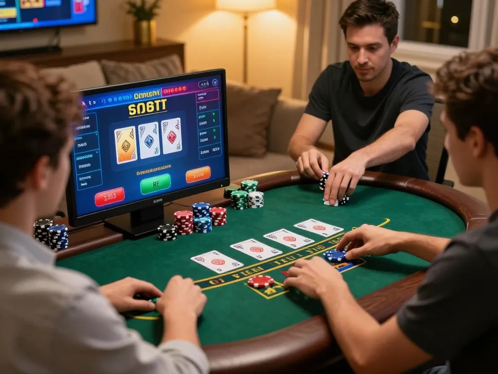 Experience exciting live dealer blackjack action at 78WIN with players immersed in strategic betting.