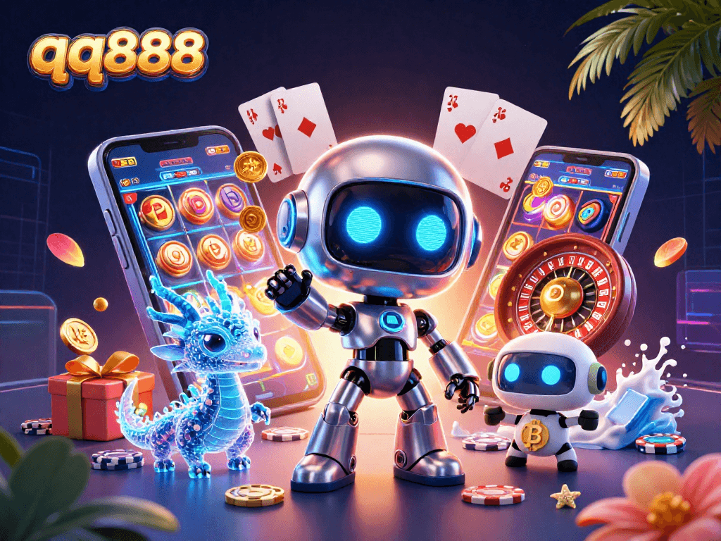 Engage with qq888's immersive online gaming experience, featuring a vibrant slot game atmosphere.