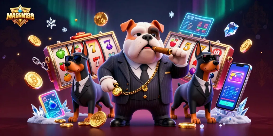 Experience thrilling slot action at MAGNUM188 with a vibrant mafia-themed casino scene.