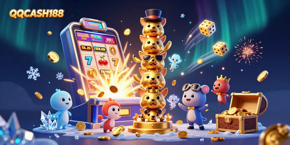 Experience the thrills with QQCASH188 as vibrant graphics illustrate jackpot excitement and dynamic gameplay.