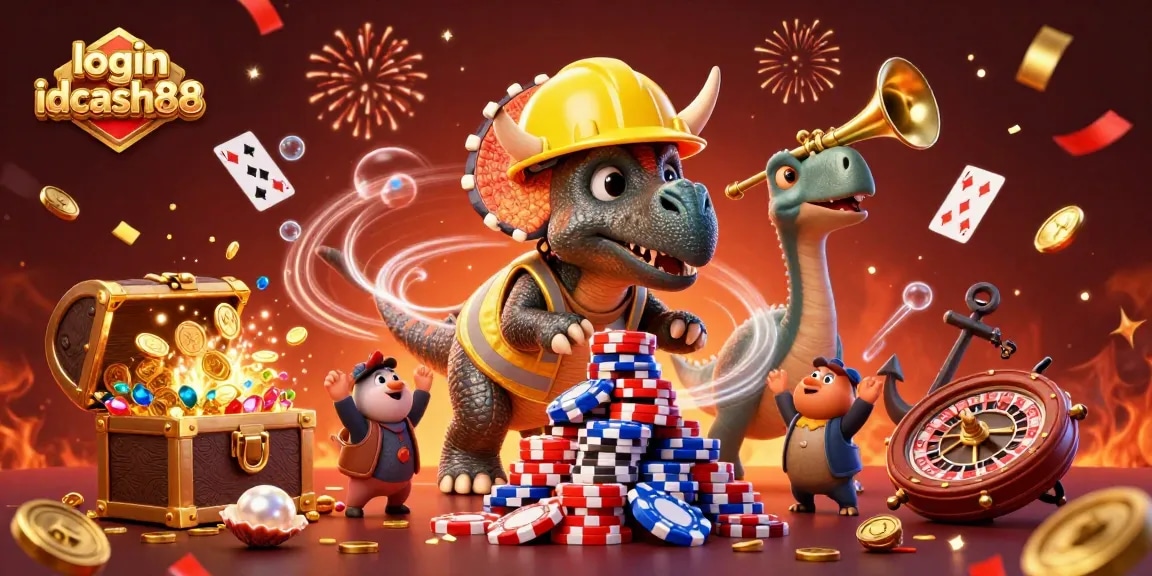 Engage in exciting gameplay by logging into idcash88 with vibrant casino elements and dynamic characters.