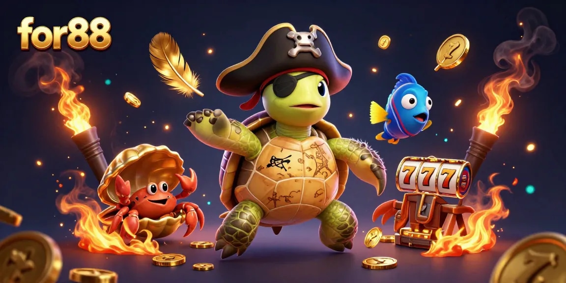 Experience thrilling gameplay with for88 in a vibrant, underwater casino scene.