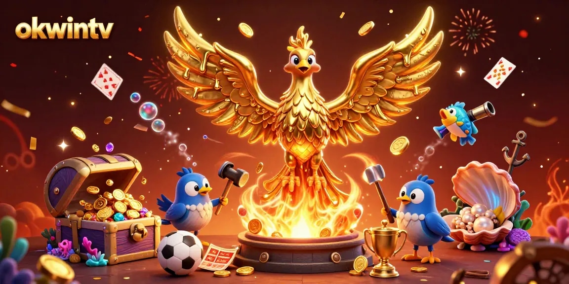 Experience high-stakes sports betting with okwintv's thrilling golden phoenix illustration.