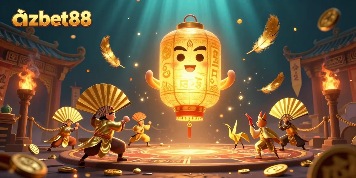 Experience the vibrant azbet88 casino scene with golden lantern spirit and dynamic gaming elements.