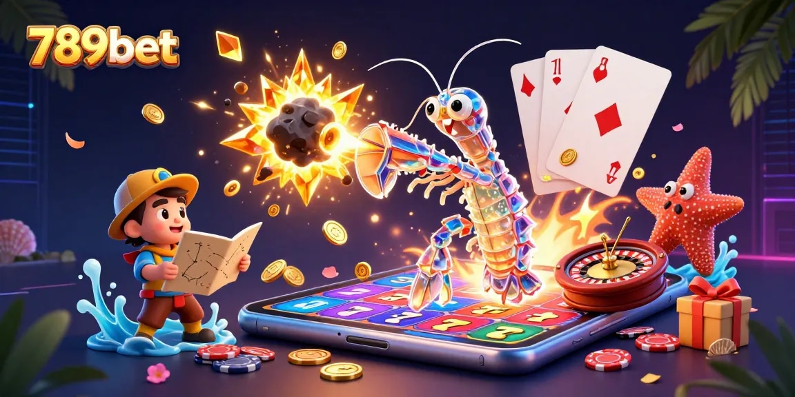 Engage with thrilling slots at 789bet with our galactic samurai shrimp as gold coins and gems erupt!