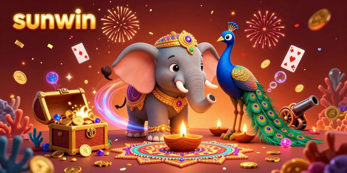 Experience thrilling gameplay with sunwin in this vibrant 3D casino scene featuring colorful characters and dynamic action.
