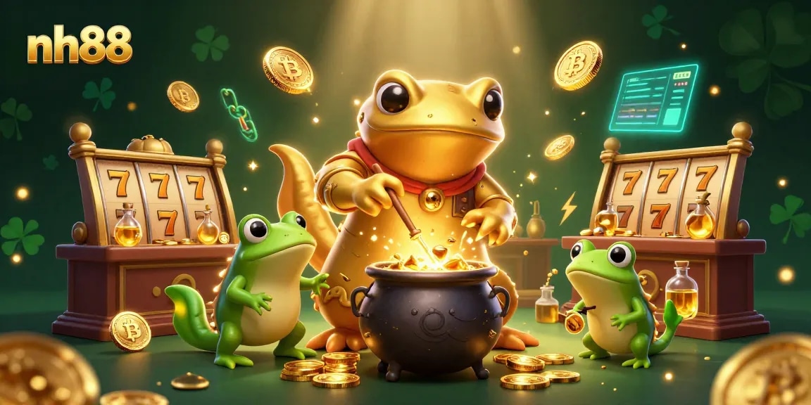 Win big with nh88 featuring a fantasy scene of alchemists creating gold in an exciting casino environment.