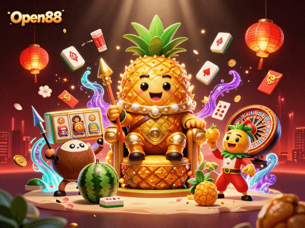 Experience the excitement of Open88 with vibrant characters and casino action.