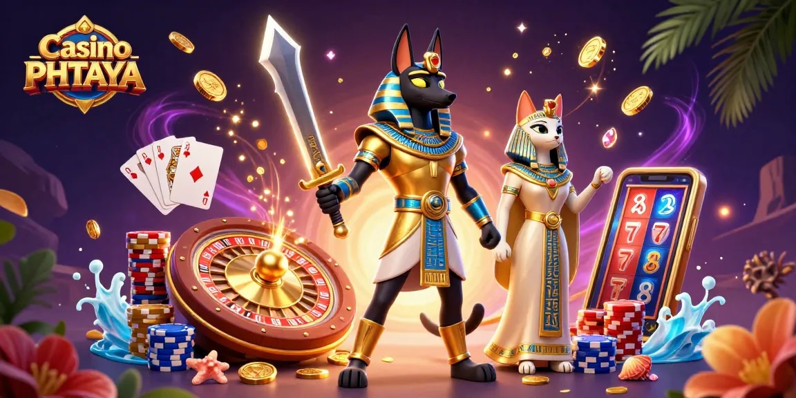 Join the excitement at Casino PHTAYA with thrilling gaming action, featuring Anubis and Bastet.