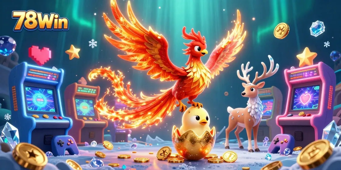 Experience excitement at 78Win with a vibrant phoenix scene showcasing stunning casino elements and immersive gameplay.