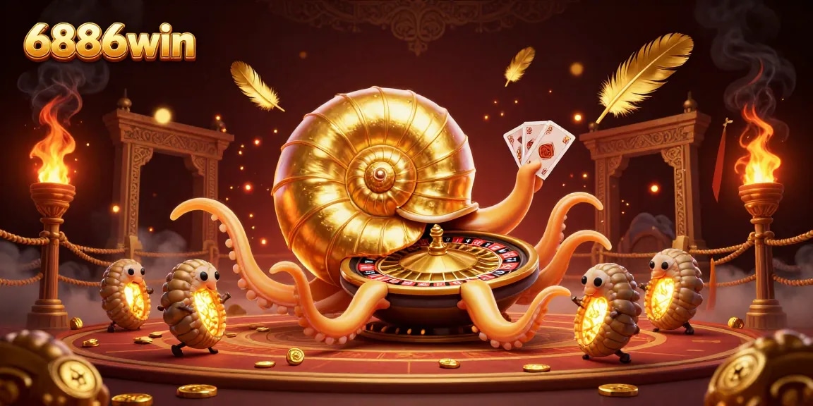 Engage in thrilling gameplay with 6886win, featuring a dynamic nautilus casino scene and glowing elements.