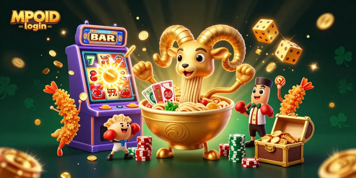 Join the MPOID login adventure with vibrant characters and exciting casino elements!