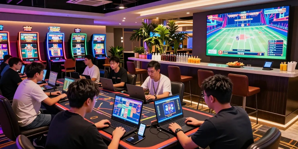 Engaging players at Winbox Asia enjoying the vibrant casino experience with dynamic games and lively atmosphere.