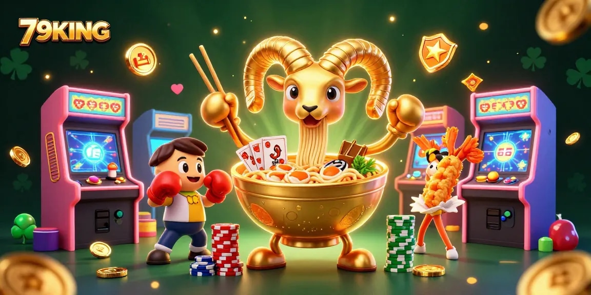 Engage in exciting gameplay with 79KING's vibrant casino-themed scene featuring colorful characters and dynamic elements.