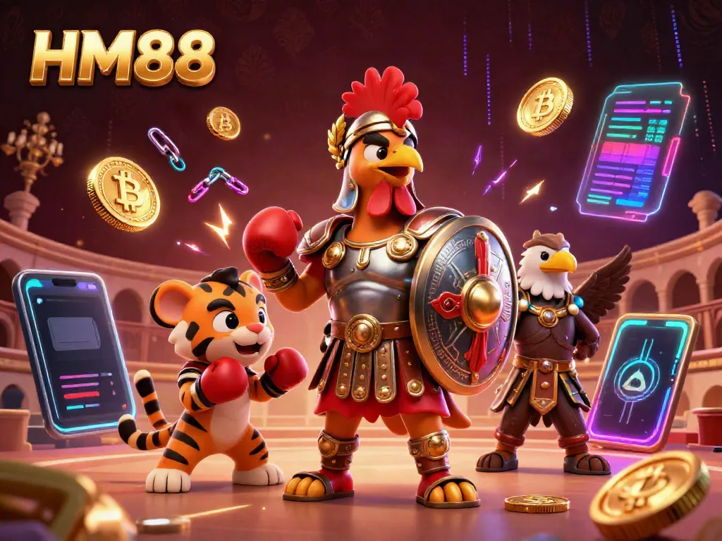 Engage in thrilling gameplay at HM88 casino featuring dynamic characters and crypto elements.