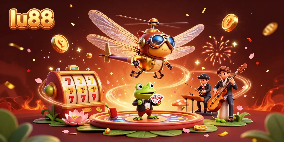 Experience the excitement of lu88 in a vibrant 3D casino scene with captivating characters and game elements.