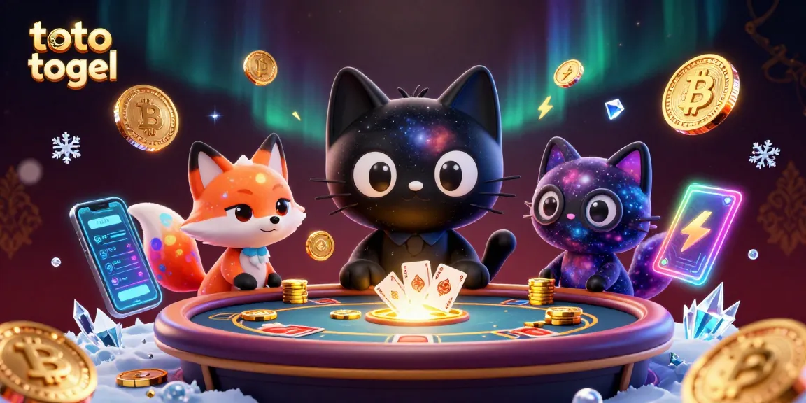 Engage in exciting toto togel gameplay with a vibrant cosmic casino illustration.