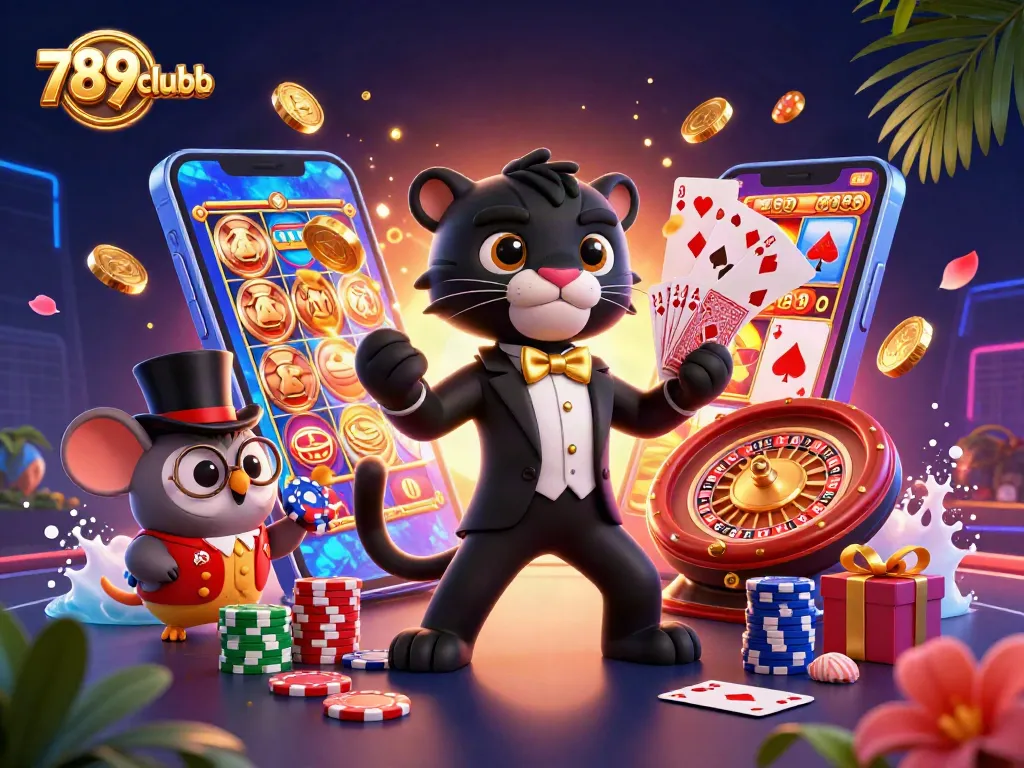 Engage with 789clubb’s thrilling casino experience through dynamic characters and vibrant gaming elements.