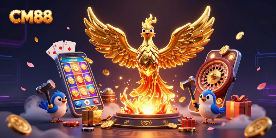 CM88 brings excitement with golden phoenix and vibrant slot games, showcasing thrilling casino experience.