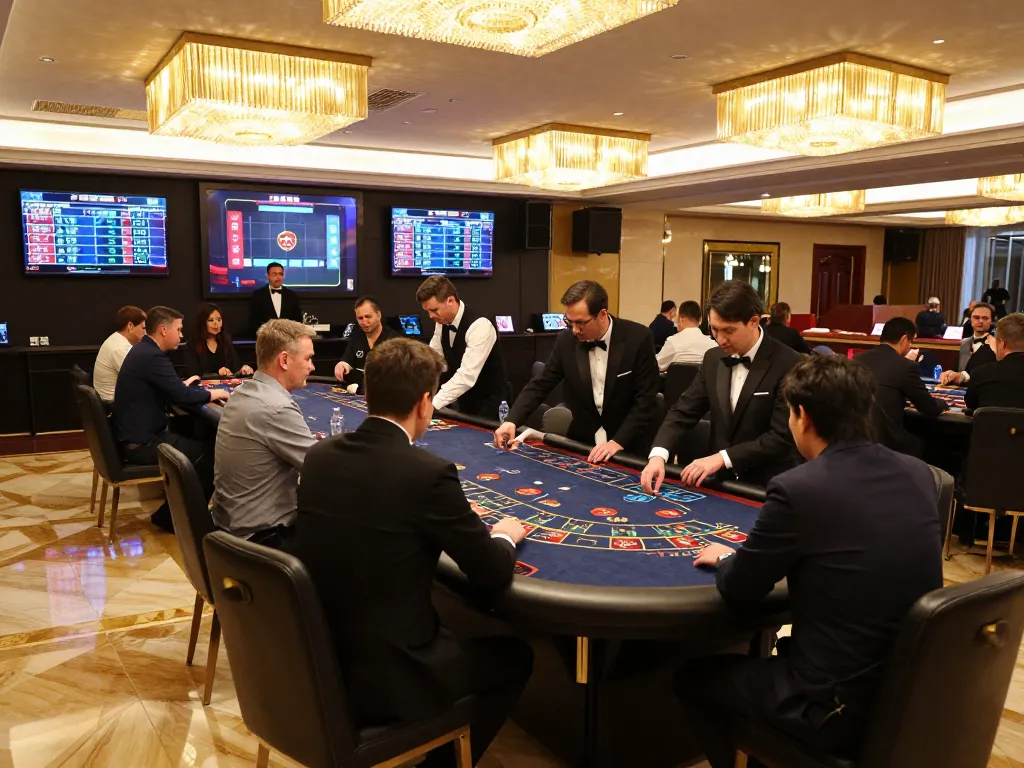 Players engaging in Baccarat at Go88's luxurious live casino, showcasing high-stakes betting.