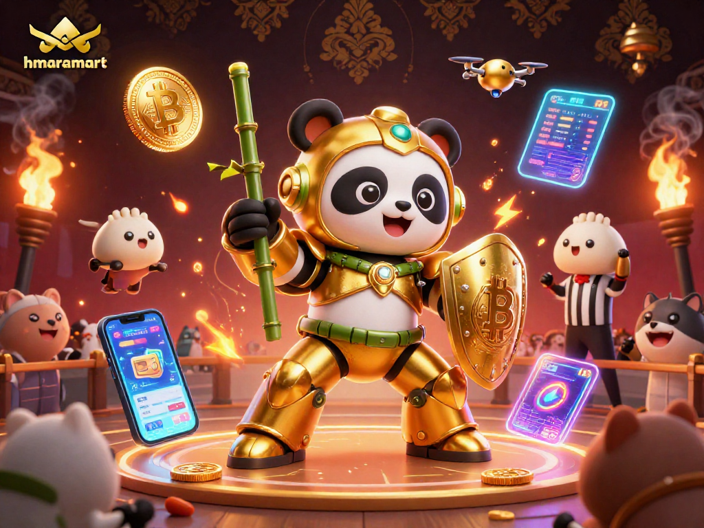 Engage in thrilling gameplay at hmaramart with vibrant 3D casino characters and crypto elements.