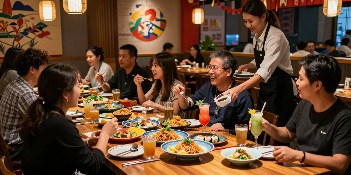 Enjoying delicious RED88 Asian fusion dishes in a vibrant dining atmosphere.