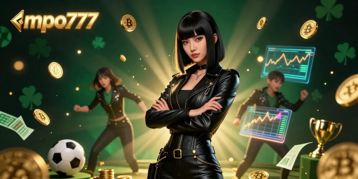 Bet on soccer with mpo777, featuring dynamic characters and vibrant, engaging betting elements.