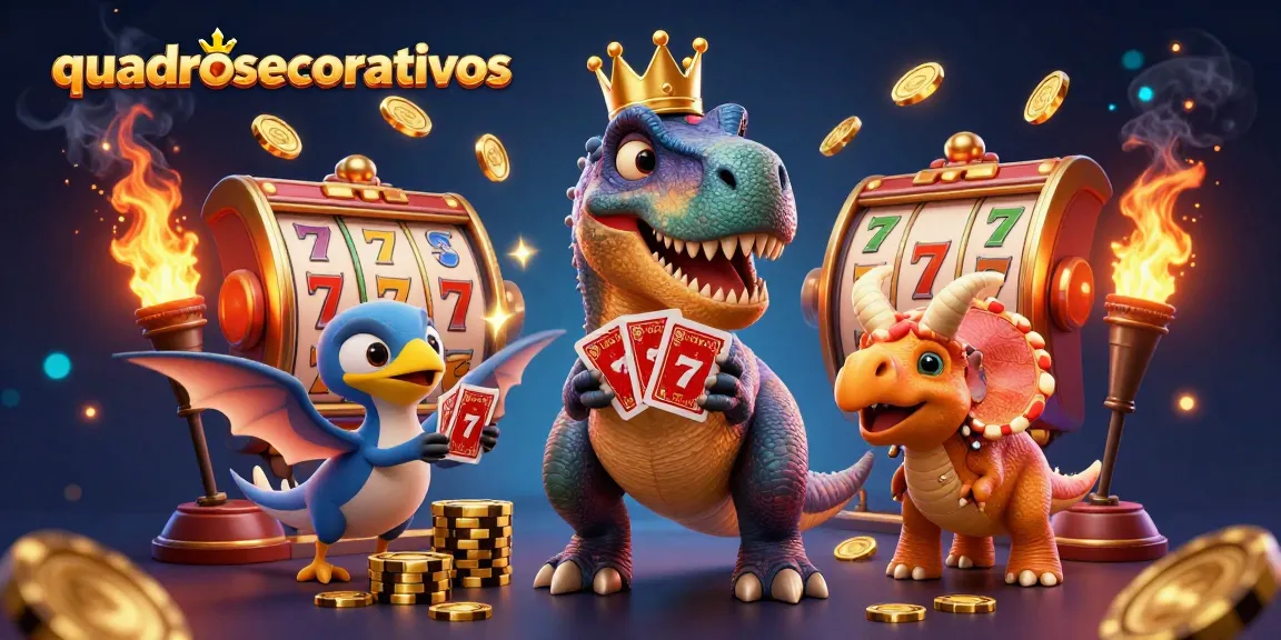 quadrosdecorativos depicts a T-Rex shuffling cards while a pterodactyl assists, enhancing your gaming experience.