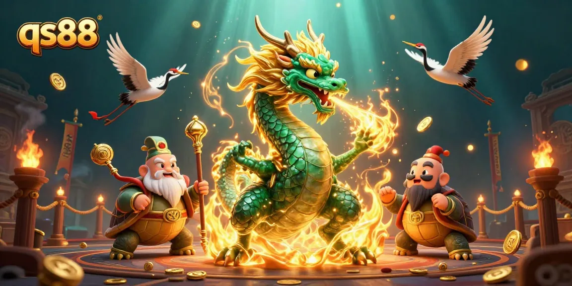 Experience the vivid world of qs88 as a mystical dragon ignites the casino scene with shimmering treasures.