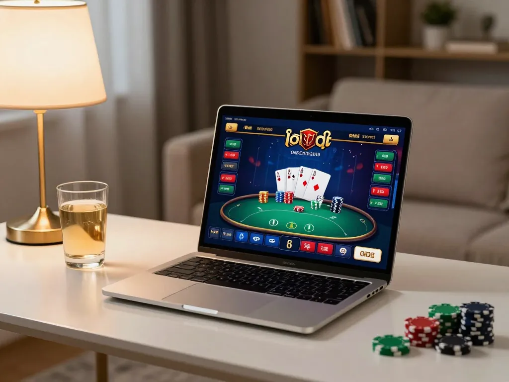 Engaging online poker game on KP88 link kp88 providing a seamless experience in a cozy home setting.