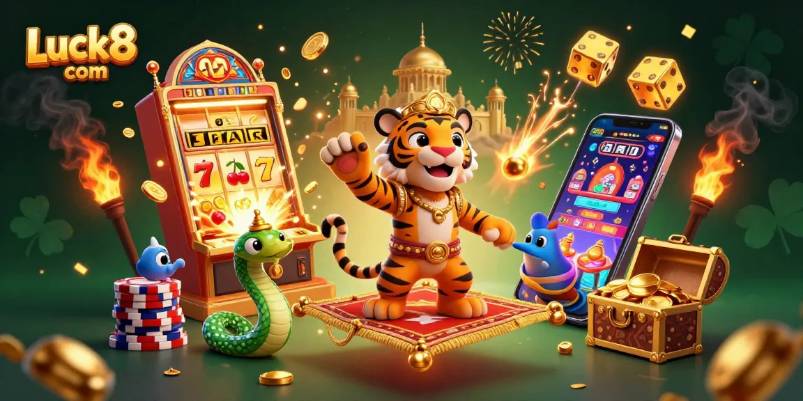 Experience the excitement of Luck8 com with vibrant casino elements and engaging characters!