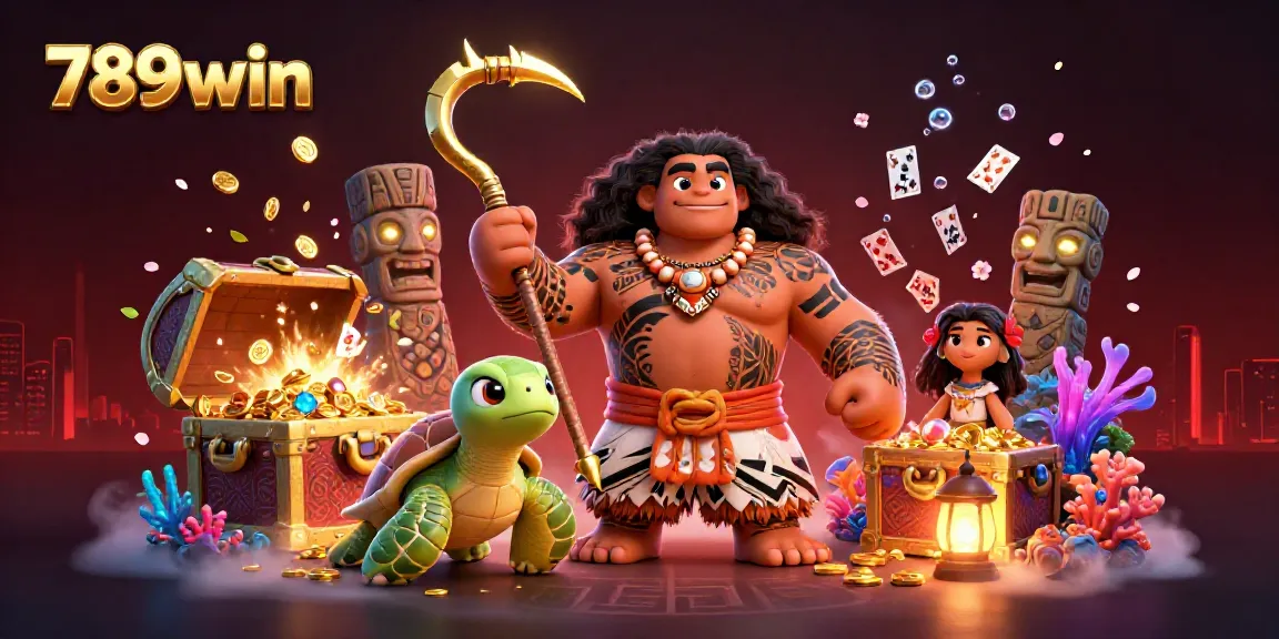 Experience thrilling adventures with 789win in this dynamic 3D casino illustration featuring vibrant characters and game elements.