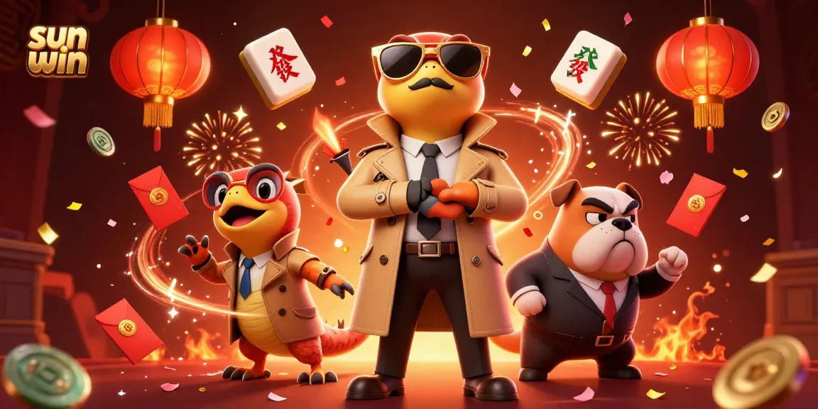 Experience sun win in a vibrant 3D cartoon casino scene with playful raptors and festive elements.