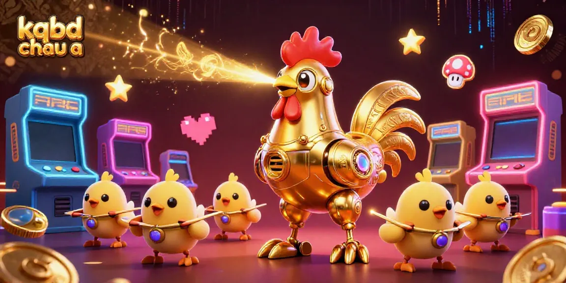 Experience the thrill of kqbd chau a with vibrant 3D characters celebrating the joy of arcade gaming.