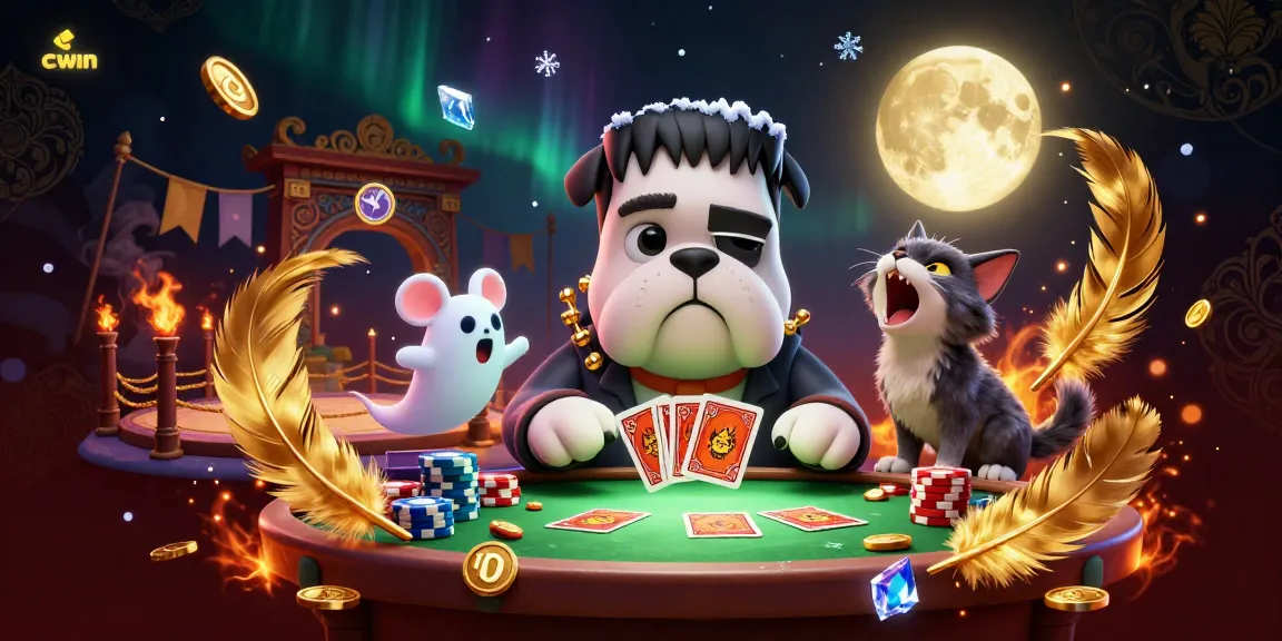 CWIN elevates your gaming with unique monsters battling at a haunted casino table