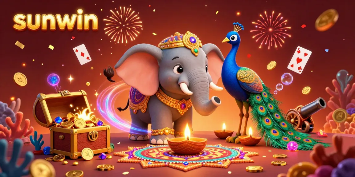 Experience thrilling gameplay with sunwin in this vibrant 3D casino scene featuring colorful characters and dynamic action.