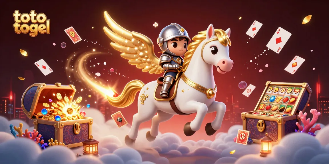 Experience thrilling gameplay with toto togel in this vibrant 3D illustration featuring lucky symbols and characters.