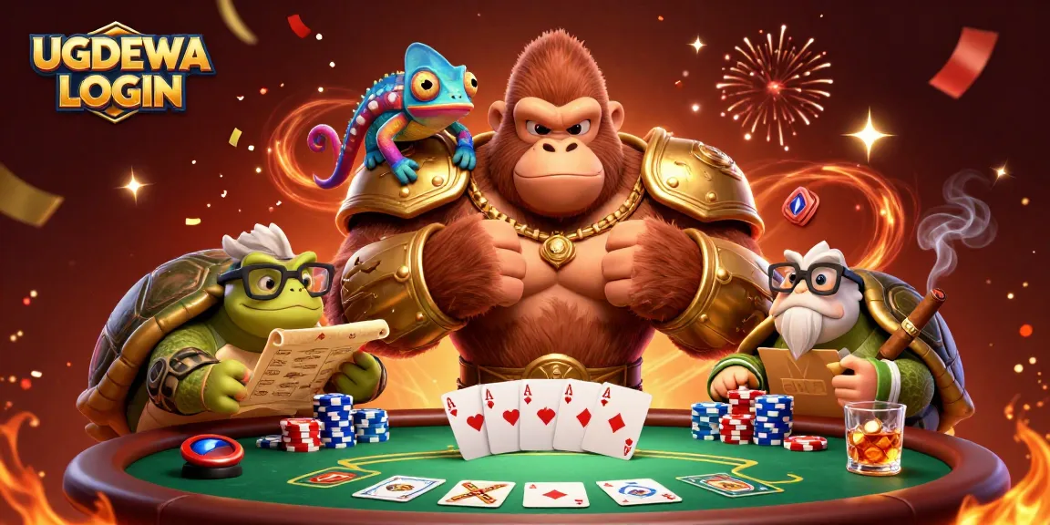 Experience the excitement of gambling with UGDEWA LOGIN at a festive casino scene.
