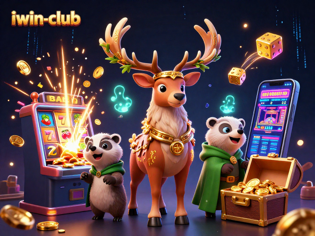 Join iwin-club's exciting jackpot adventure with a Celtic stag and roaring slot machine!