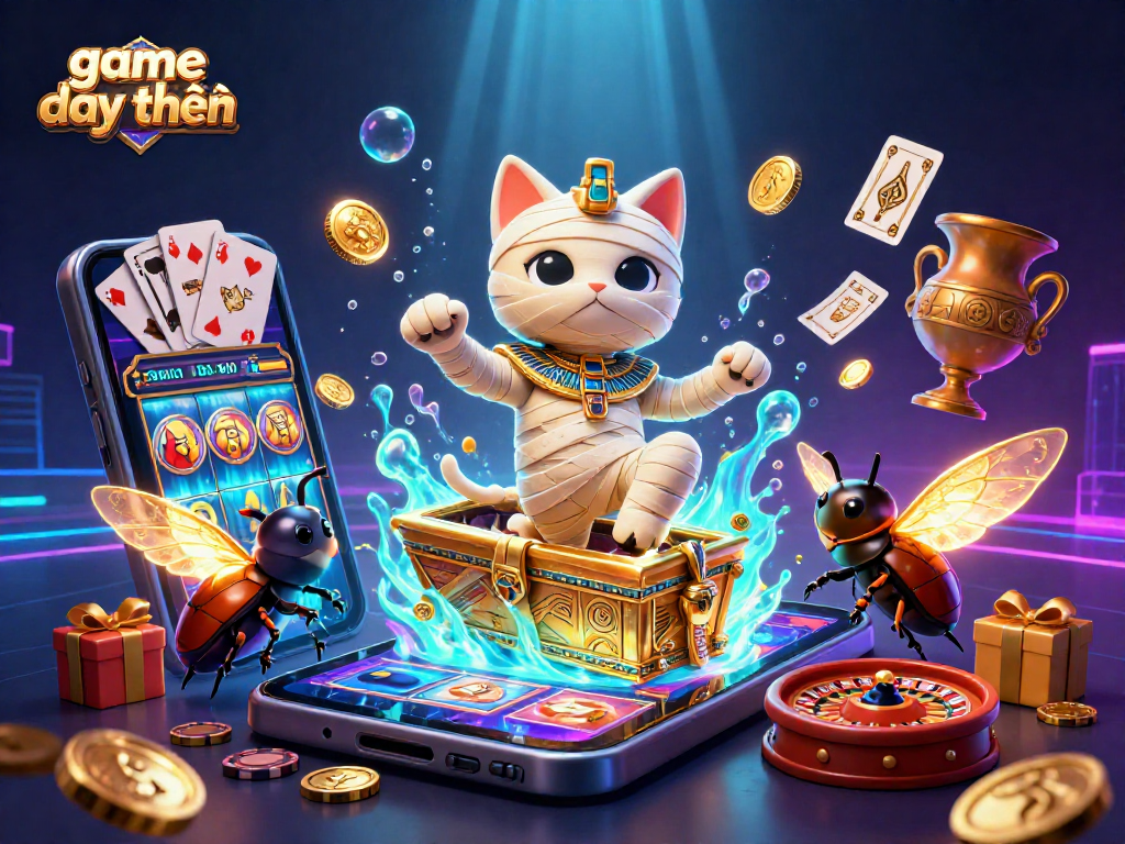 Experience game đổi thưởng excitement with a vibrant 3D casino scene showcasing mystical characters and dynamic gambling elements.