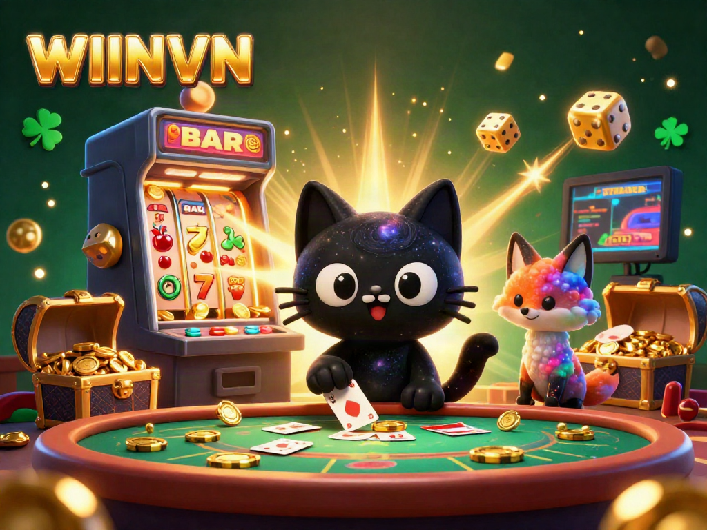 WINVN engages players with an exciting cosmic casino experience featuring vibrant characters and jackpot elements.