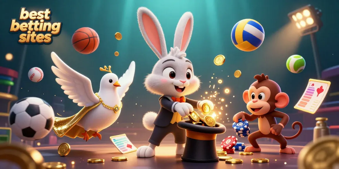 Experience the excitement of the best betting sites with animated characters in a vibrant casino scene.